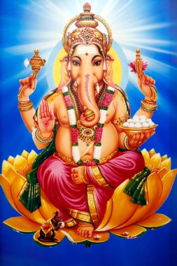 Shiva Hindu tapınağı. Ganesha veya Ganapati: Hindu tanrısına giden fil..