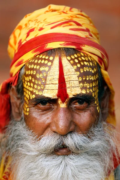 Sadhu Lub Święty Człowiek Hinduskim Miejscu Pielgrzymkowym Paszupatinath Sadhus Ludzie — Zdjęcie stockowe
