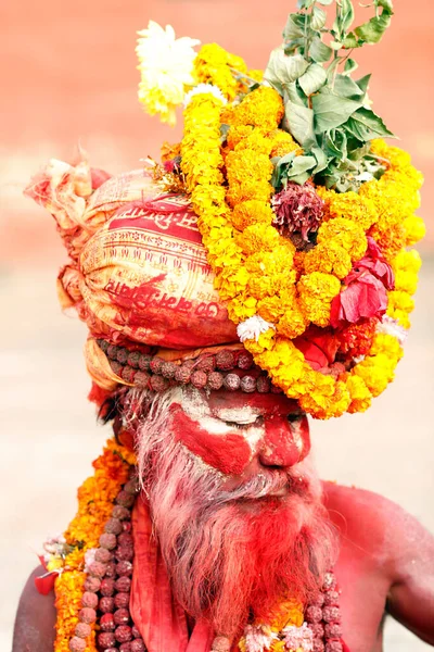 Sadhu Kutsal Adam Hindu Hac Alanında Pashupatinath Sadhular Maneviyatlarına Konsantre — Stok fotoğraf