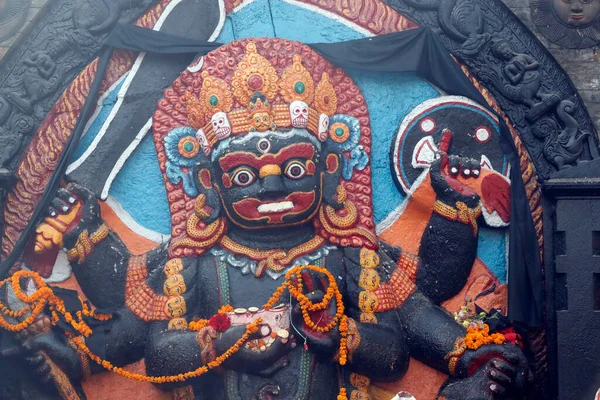 Gud Kala Bhairava Basantapur Durbar Square Katmandu Filippinerne - Stock-foto