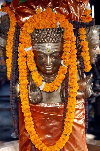 位于Hanuman Dhoka Durbar广场的Mahendreswor寺 印度教神像 尼泊尔 — 图库照片
