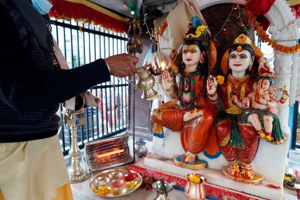 Lorde Shiva Sua Esposa Parvati Cerimônia Hindu Katmandu Nepal — Fotografia de Stock