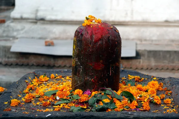 Stone Shiva Lingam Στον Ινδουιστικό Ναό Νεπάλ — Φωτογραφία Αρχείου