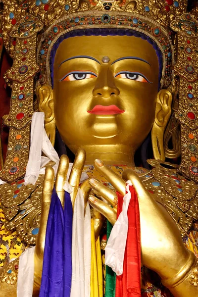 Золотой Будда Сакьямуни Монастырском Молитвенном Зале Катманду Непал — стоковое фото