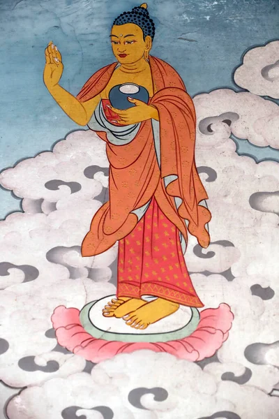 Monastero Pema Osel Ling Pittura Murale Dakshinkali Nepal — Foto Stock