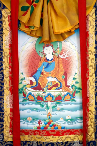 Buddhas Tibetische Thangka Malerei Katmandu Nepal — Stockfoto