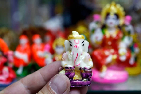 stock image Religious hindu god statues for sale in spiritual shop.  Ganesha or Ganapati : the elephant headed Hindu god. Dubai. United Arab Emirates.