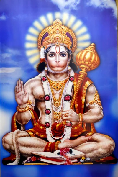 Templo Hindu Shiva Hanuman Deus Macaco Mitologia Hindu — Fotografia de Stock