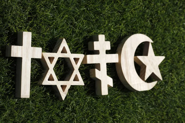 Christianity Islam Judaism Monotheistic Religions Jewish Star Christian Orthodox Crosses — Stock Photo, Image