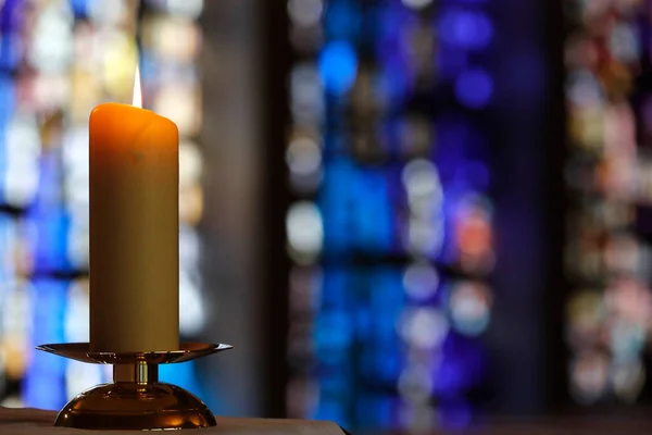 Церква Notre Dame Plaimpalais Засвітіть Світло Вітраж Церкві Під Час — стокове фото