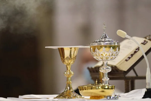 Saint Francois Sales Basilica Catholic Mass Eucharist Celebration Thonon France — Stock Photo, Image