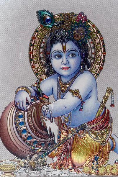 Señor Krishna Infantil Dios Hindú —  Fotos de Stock