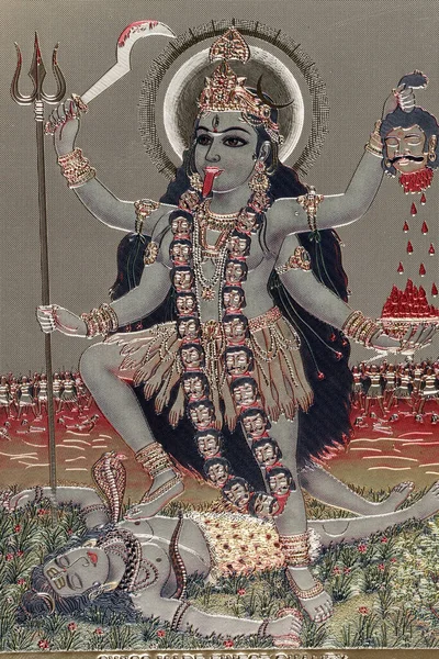 Кали Индуистская Богиня Времени Созидания Разрушения Насилия Власти — стоковое фото