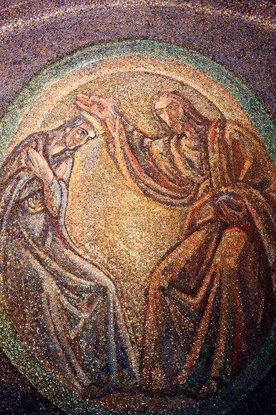 Trieste Katedralen Jomfru Maria Kristus Mosaic Italia – stockfoto