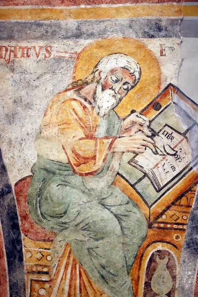 Santa Maria Asssunta Kilisesi Fresk Yüzyıl Evangelist Aziz Matthew Muggia — Stok fotoğraf