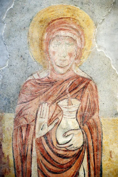 Igreja Santa Maria Asssunta Fresco Século Xiii Muggia Itália — Fotografia de Stock