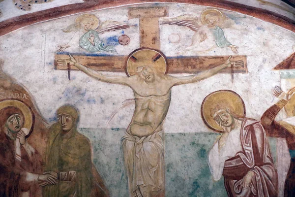 Patriarkalsk Basilika Aquileia Krypet Freskene Fra 1100 Tallet Korsfestelsen Italia – stockfoto