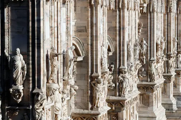 Миланский Собор Западный Фасад Дуомо Собор Готическом Стиле Посвящён Святой — стоковое фото