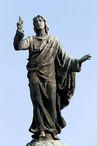 Monumentaler Friedhof Statue Von Jesus Mailand Italien — Stockfoto
