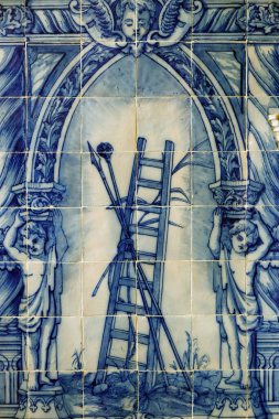 St. Francis Kraliyet Kilisesi. Azulejos. İsa 'nın Tutkusu. Evora. Portekiz. 