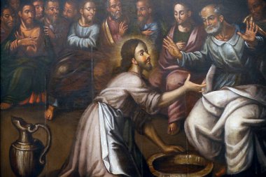 St. Francis Kraliyet Kilisesi. Müze. - Tanrım! Ayak yıkama. 17. yüzyıl. Tuval üzerine yağ. Evora. Portekiz. 