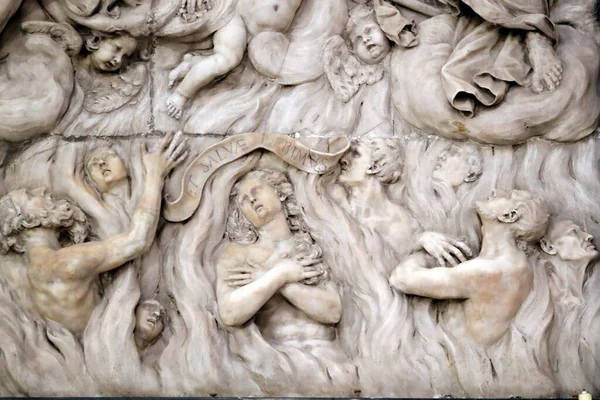 Базилика Санта Мария Делле Винье Страшный Суд Скульптура Генуя Италия — стоковое фото