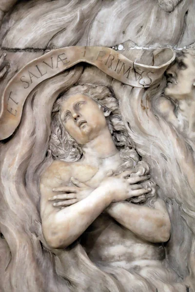 Базилика Санта Мария Делле Винье Страшный Суд Скульптура Генуя Италия — стоковое фото