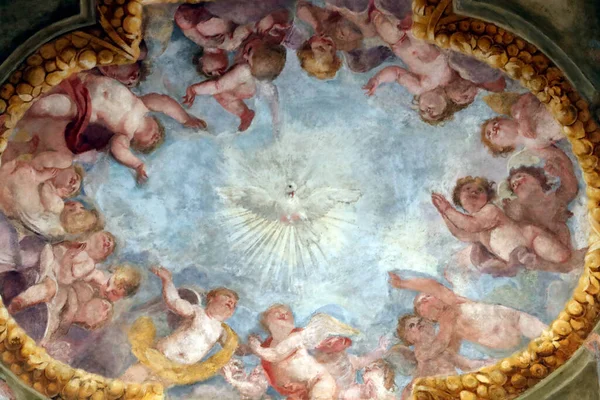 Duch Svatý Andělé Fresco Bazilika Santa Maria Delle Vigne Janov — Stock fotografie