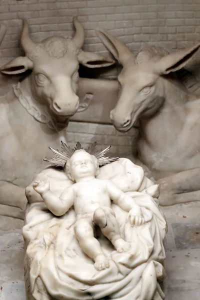 Scène Nativité Sculpture Eglise San Donato Gênes Italie — Photo