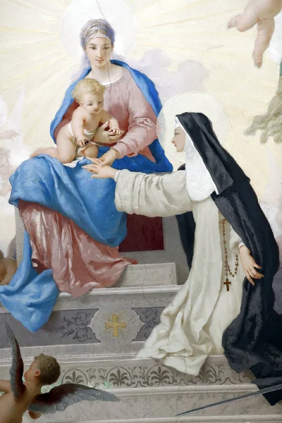 Catarina Kirken Chiesa Santa Caterina Catarina Virgin Child Varazze Italia – stockfoto