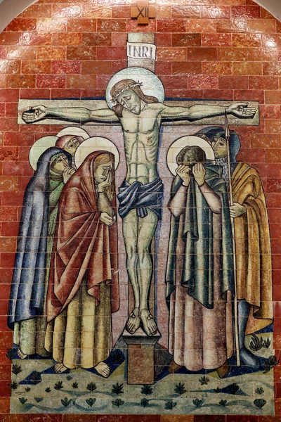 ファティマの聖域 十字架の道 イエスは十字架で死なれました キリストの情熱 ポルトガル — ストック写真