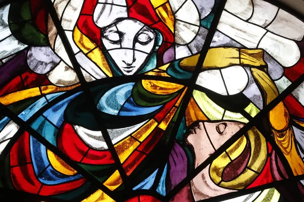 ファティマ サンクチュアリ ファティマ大聖堂のステンドグラスの窓 聖母マリア ポルトガル — ストック写真