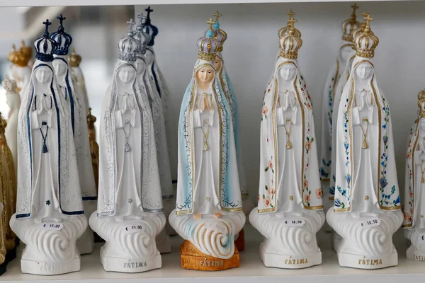 Heiligtum Von Fatima Großaufnahme Von Statuen Unserer Lieben Frau Von — Stockfoto