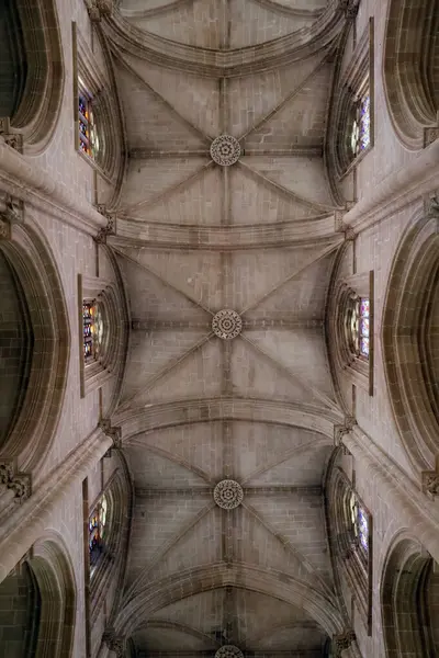 Monasterio Batalha Arquitectura Gótica Tardía Mezclada Con Estilo Manuelino Bóveda — Foto de Stock