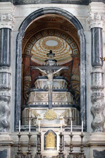 Sankt Franciskyrkan Korsfästelsen Jesus Korset Evora Portugal — Stockfoto