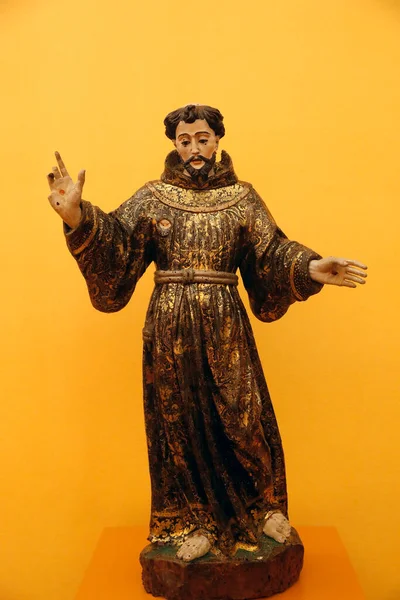 Francis Kraliyet Kilisesi Müze Assisi Aziz Francis Yaldızlı Ahşap Polikrom — Stok fotoğraf
