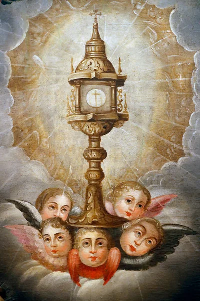 Muzeum Evory Czcigodna Eucharystia Xviii Wiek Olej Płótnie Szczegóły Portugalia — Zdjęcie stockowe