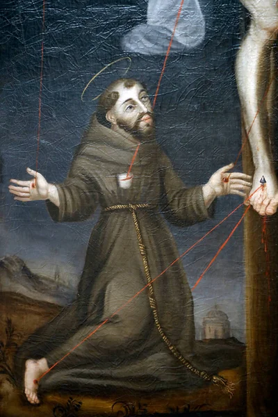 Evora Museet Stigmatisering Saint Francis Assisi 1600 Talet Olja Duk — Stockfoto