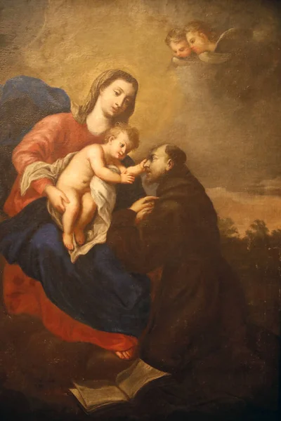 Frans Kirke Museet Send Jomfru Maria Barnet Til Frans Assisi – stockfoto