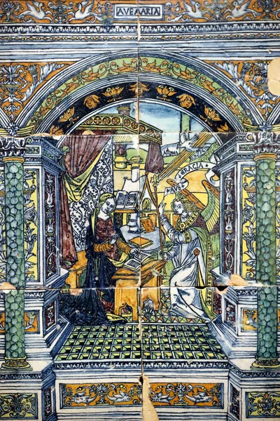 Musée Evora Azulejos Annonciationt Ange Gabriel Vierge Marie Portugal — Photo