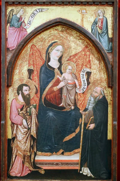 Museo Evora Vergine Maria Con Bartolomeo Antonio Scuola Italiano 1410 — Foto Stock