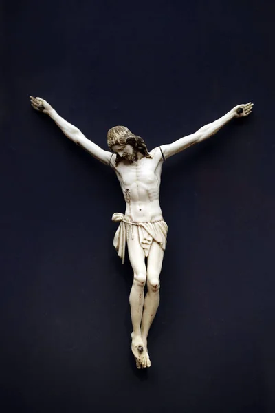 Musée Evora Crucifixion Jésus Sur Croix Ivoire Xviie Siècle Portugal — Photo