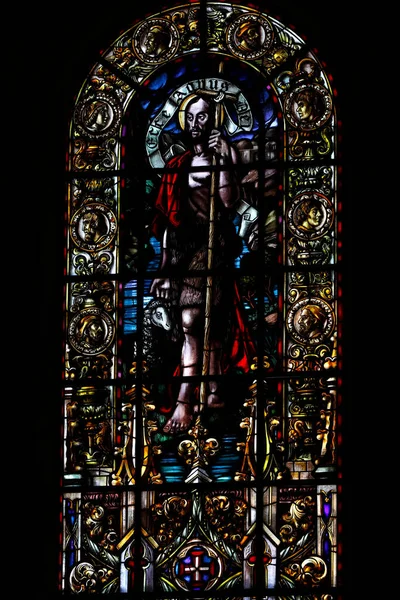 Klášter Jeronimos Nebo Klášter Hieronymitů Skleněné Okno Skleněné Okno Ježíš — Stock fotografie
