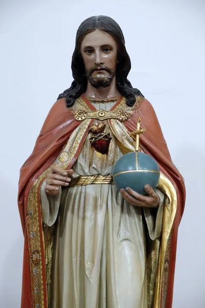 Церковь Святого Франциска Святое Сердце Иисуса Статуя Копер Словения — стоковое фото