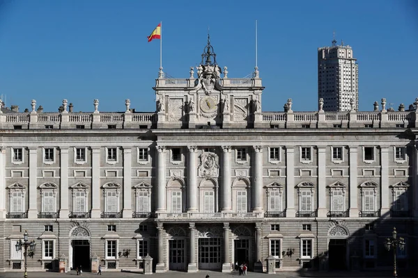 Πρόσοψη Του Palacio Real Βασιλικό Παλάτι Μαδρίτη Ισπανία — Φωτογραφία Αρχείου