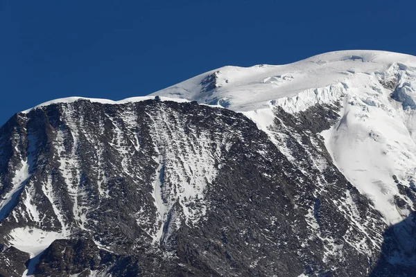 Мон Бланк Самая Высокая Гора Европы Видимая Французской Стороны Прекрасный — стоковое фото