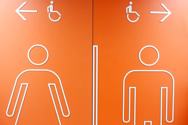 Man Woman Bathroom Toilet Wall Sign France — Stock Photo, Image