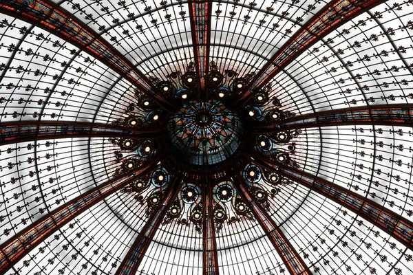 Art Nouveau Cupola Galeries Lafayette Department Store Haussmann 프랑스 — 스톡 사진
