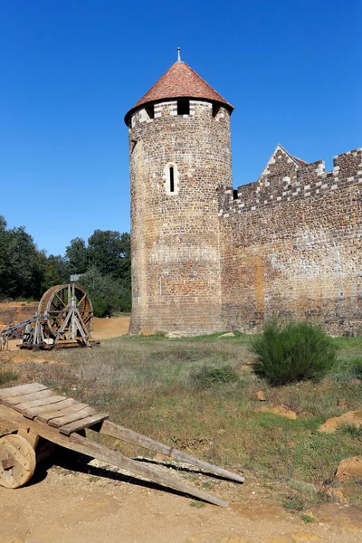 Castelo Guedelon Local Medieval Construção Castelo Utilizando Técnicas Materiais Utilizados — Fotografia de Stock