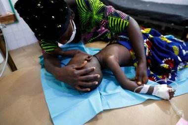 Afrika hastanesi. Pediyatri ünitesi. Benin.. 